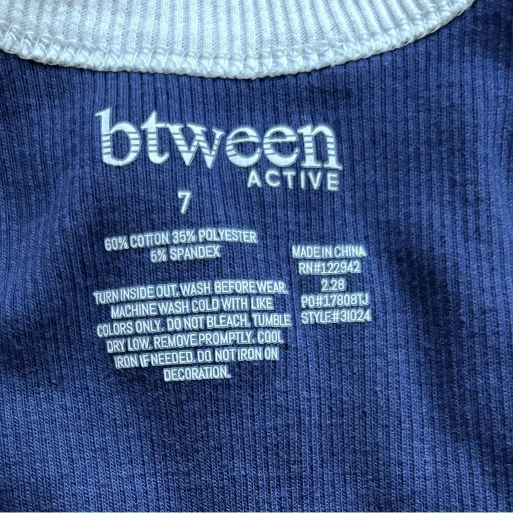 btween Girls Active Set Blue Top and White Skort with red and blue stars - Picture 6 of 6